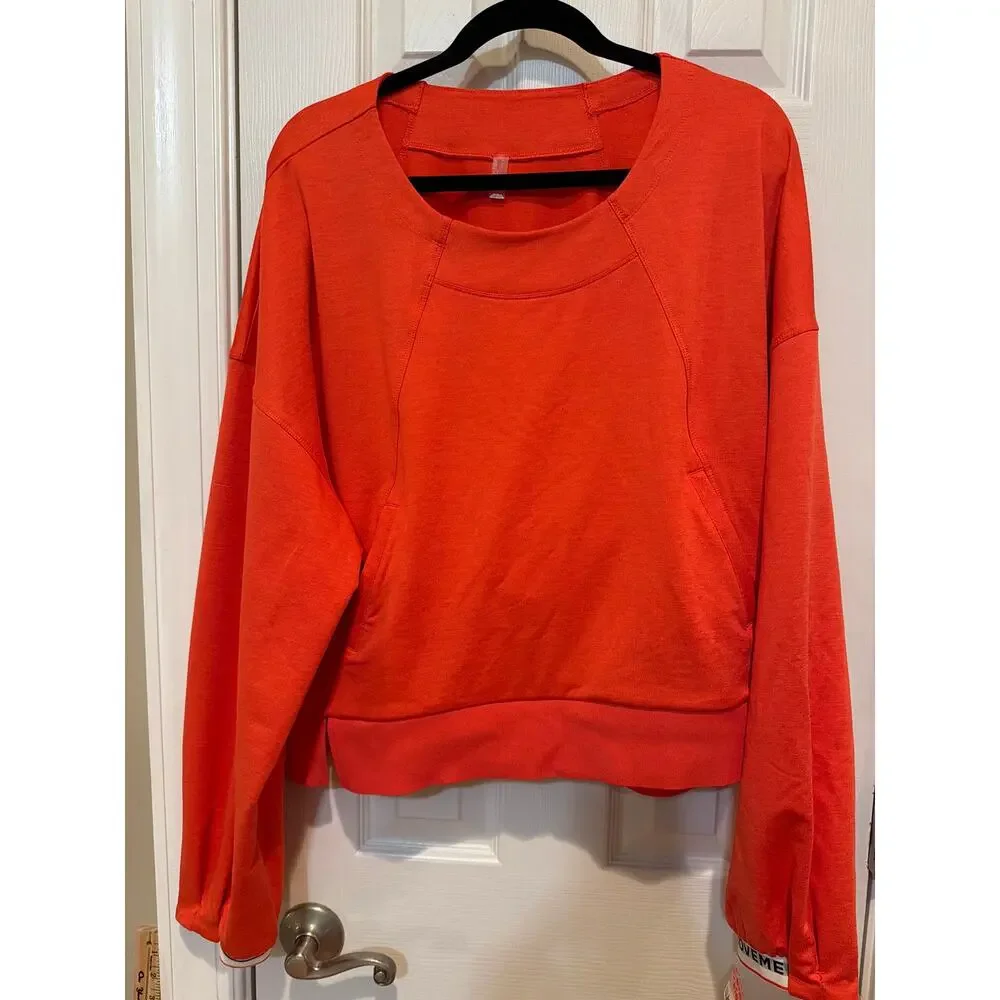 FP Movement by Free People Cropped Pullover Sweatshirt NWT Scarlett Red Sz L